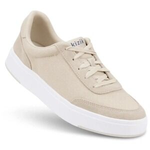 KIZIK Prague Casual Low Sneakers Bone Beige Canvas Unisex Men 9 Womens 10.5 VGUC